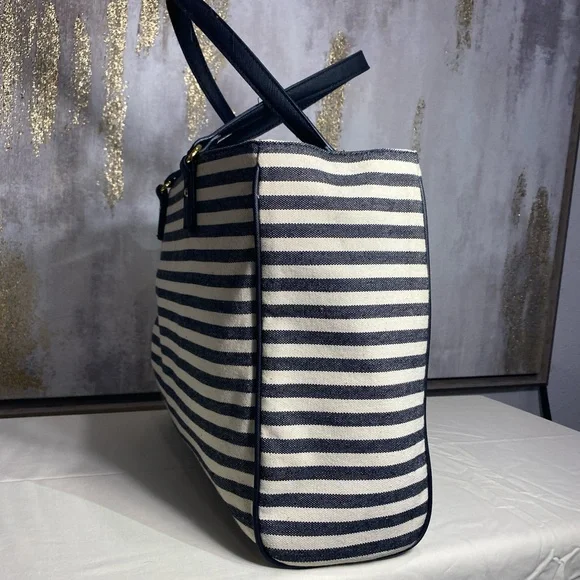 Tommy Hilfiger Black and White Striped Tote - Picture 4 of 7
